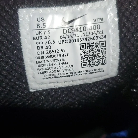 Air Max Men's Genome Dark Royal Blue Green Strike Sneakers Size 8.5 DC9410-400 - Picture 5 of 6